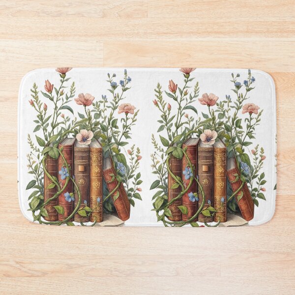 Item preview, Vintage Floral Books Botanical Library Cottagecore Illustration designed and sold by Evergreen Horizon Works.
