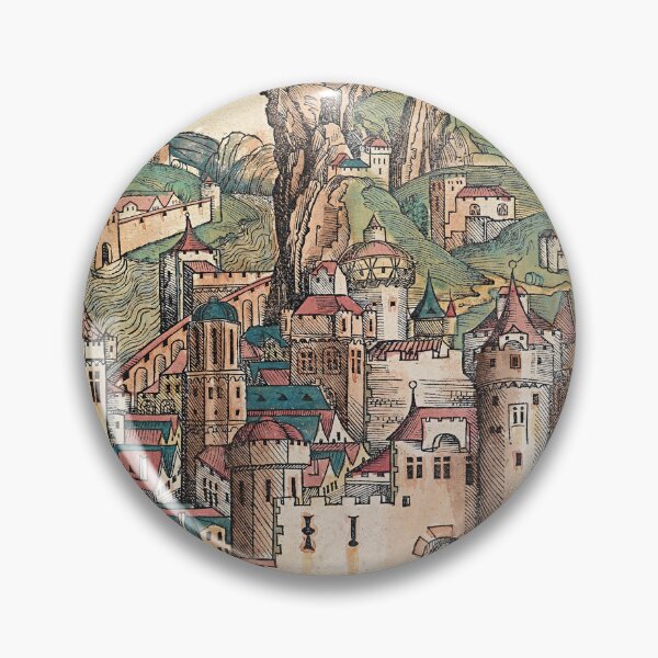 Item preview, Medieval Village Scene With Castles And Towers, Anglia, England designed and sold by galadrielland.