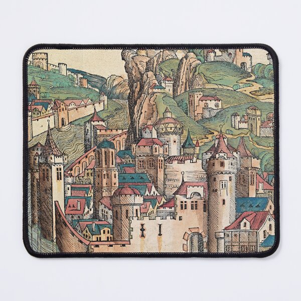 Item preview, Medieval Village Scene With Castles And Towers, Anglia, England designed and sold by galadrielland.