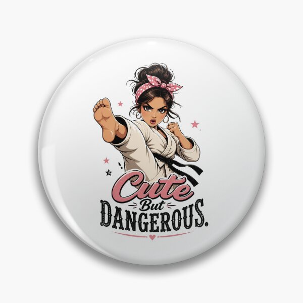 Item preview, "Cute But Dangerous" – Retro Karate Girl  designed and sold by MusesWhispers.