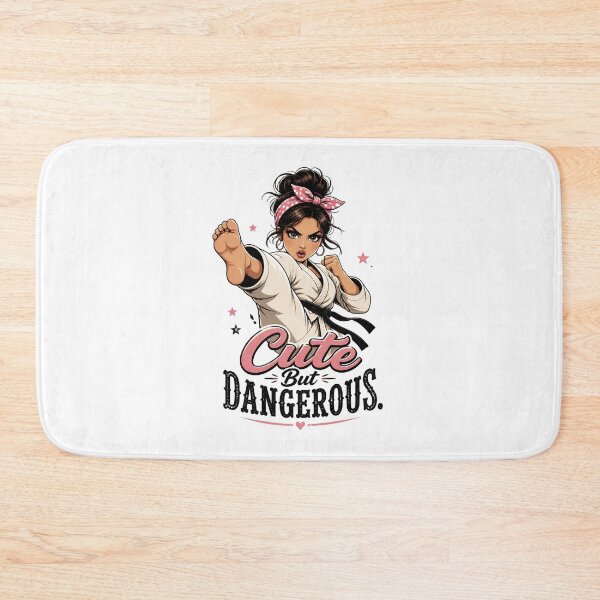 Item preview, "Cute But Dangerous" – Retro Karate Girl  designed and sold by MusesWhispers.
