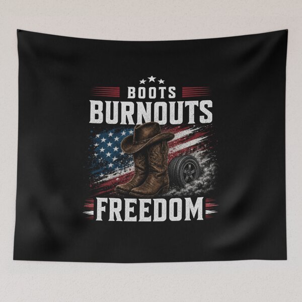 Item preview, Boots Burnouts Freedom Patriotic Cowboy Racing USA designed and sold by CarantinedChaos.