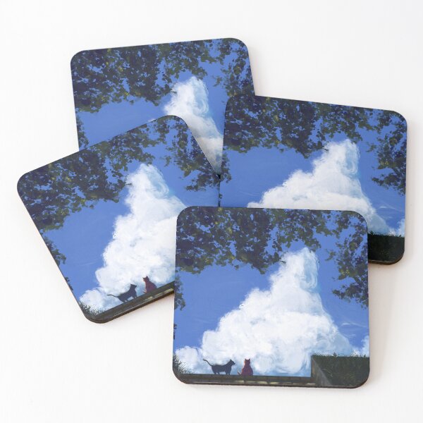 Item preview, Painting of two stray cats enjoying summer days designed and sold by Witseart.
