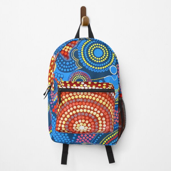 Item preview, Aboriginal Dot Painting Bedding Set Ocean And Sun Blue Red designed and sold by AboriginalartVI.