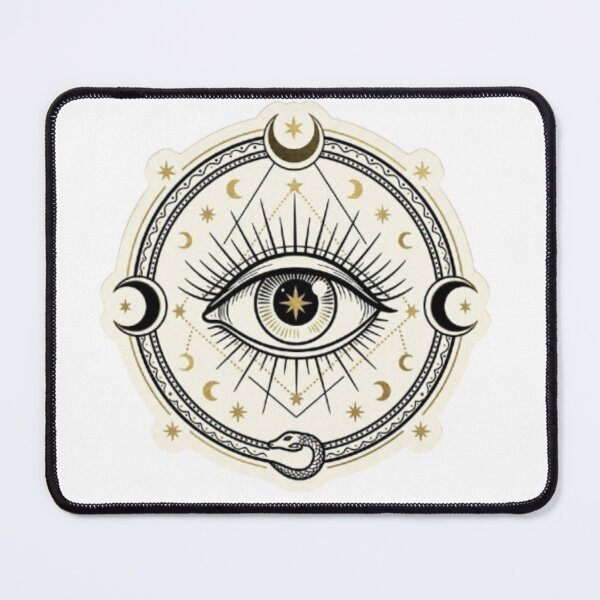 Item preview, Mystic All Seeing Eye Moon Phases Celestial Badge designed and sold by Northern Glow Art.