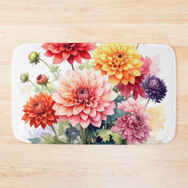 Item preview, Colorful Watercolor Dahlia Bouquet designed and sold by Rutvain.