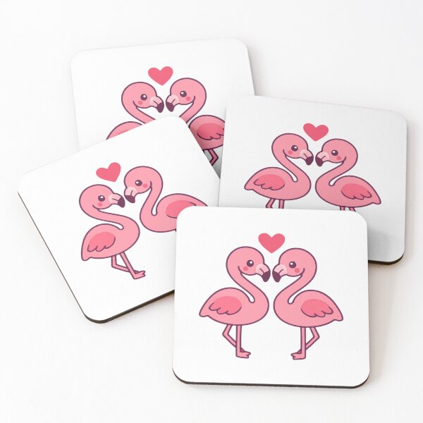 Item preview, Better Together Flamingos - Romantic Kawaii Sticker designed and sold by foryouandyours.