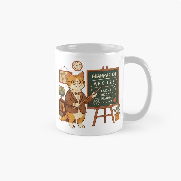 Item preview, Cute Cat Teacher Classroom Illustration designed and sold by Purrlume.