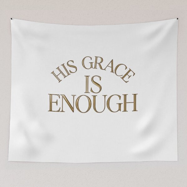 Item preview, His Grace Is Enough | Christian Gold Typography | Faith Apparel designed and sold by KINGDOM GOLD STUDIO.
