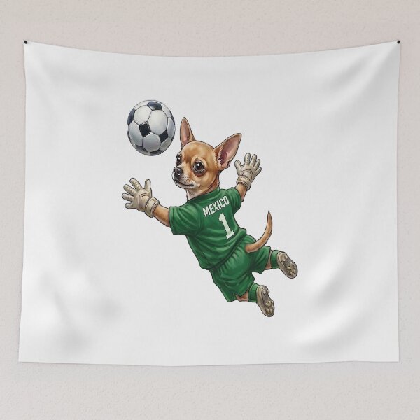 Item preview, Soccer Goalkeeper Chihuahua Mexico (Tan) designed and sold by LightPaintress.