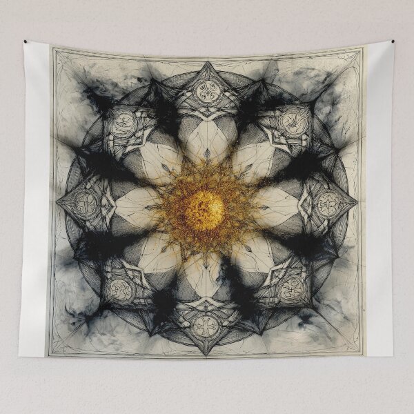 Item preview, Celtic Wheel : Sacred Geometry in Charcoal & Gold designed and sold by Helios Be. Lavsh.