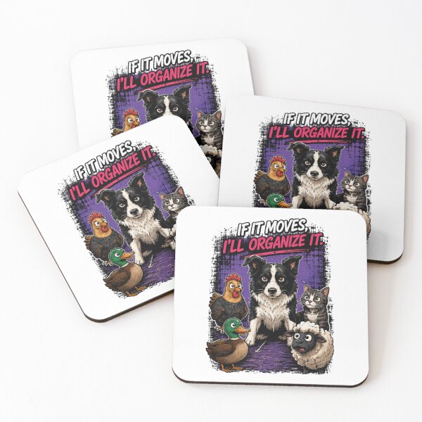 Item preview, If It Moves I'll Organize It Funny Border Collie Herding Dog Shirt designed and sold by PINK FREE.