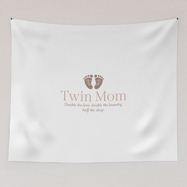 Item preview, Elegant Twin Mom Double the Laundry Baby Footprints designed and sold by Enea Kelo.