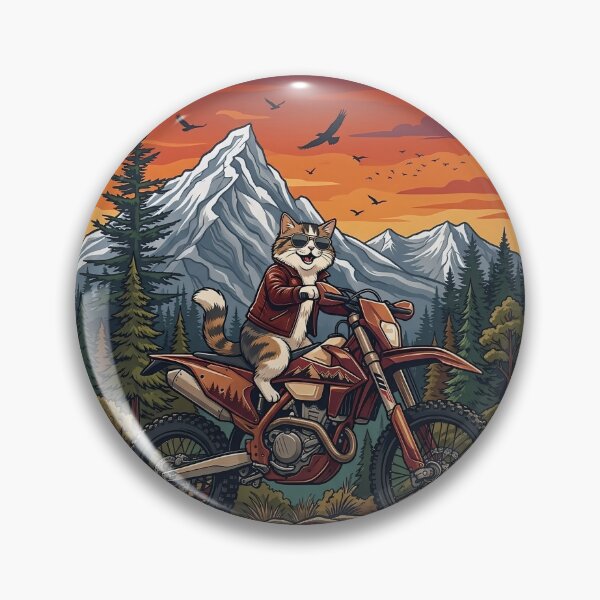 Item preview, Adventure Cat on Dirt Bike – Mountain Off Road Rider Cat Graphic designed and sold by BlackCat Vibe.