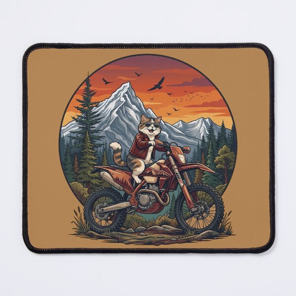 Item preview, Adventure Cat on Dirt Bike – Mountain Off Road Rider Cat Graphic designed and sold by BlackCat Vibe.