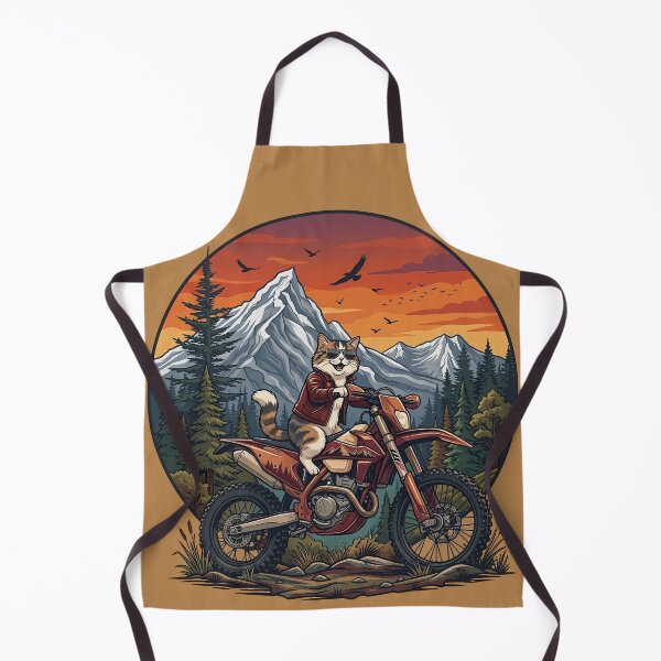Item preview, Adventure Cat on Dirt Bike – Mountain Off Road Rider Cat Graphic designed and sold by BlackCat Vibe.