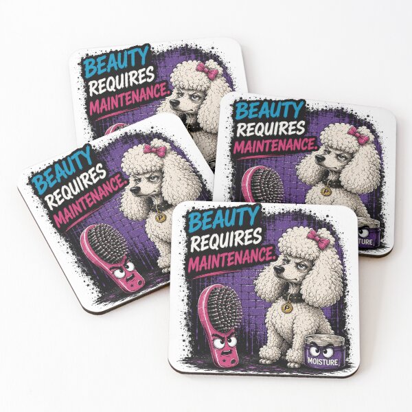 Item preview, Beauty Requires Maintenance Funny Poodle Grooming Dog Lover Shirt designed and sold by PINK FREE.
