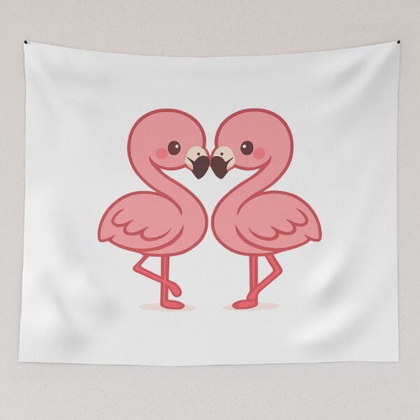 Item preview, Better Together Flamingos - Romantic Kawaii Sticker designed and sold by foryouandyours.
