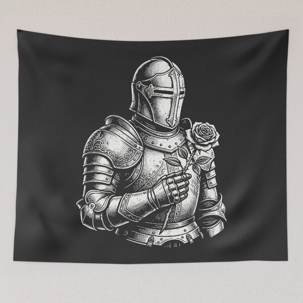 Item preview, Medieval Knight Holding Rose Vintage Fantasy Gothic  designed and sold by Y-Vibes.