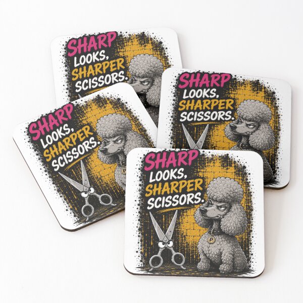 Item preview, Sharp Looks Sharper Scissors Funny Poodle Groomer Dog Shirt designed and sold by PINK FREE.