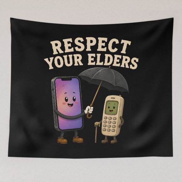 Item preview, Respect Your Elders Phone Vintage Technology Humor designed and sold by Marblaes00.