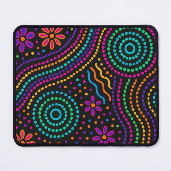 Item preview, Aboriginal Dot Painting Bedding Set Neon Songlines designed and sold by AboriginalartVI.