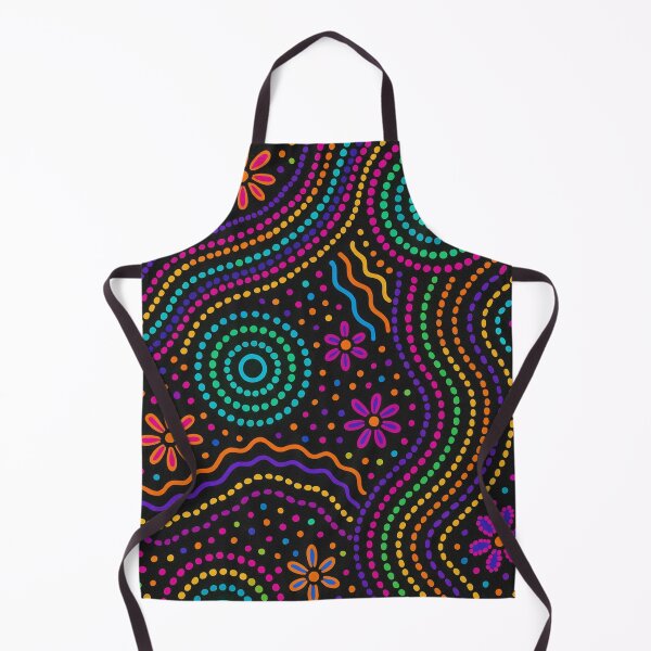 Item preview, Aboriginal Dot Painting Bedding Set Neon Songlines designed and sold by AboriginalartVI.