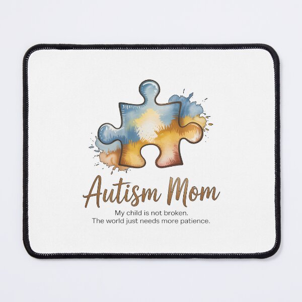Item preview, Autism Mom Watercolor Puzzle Piece Patience Quote designed and sold by Enea Kelo.