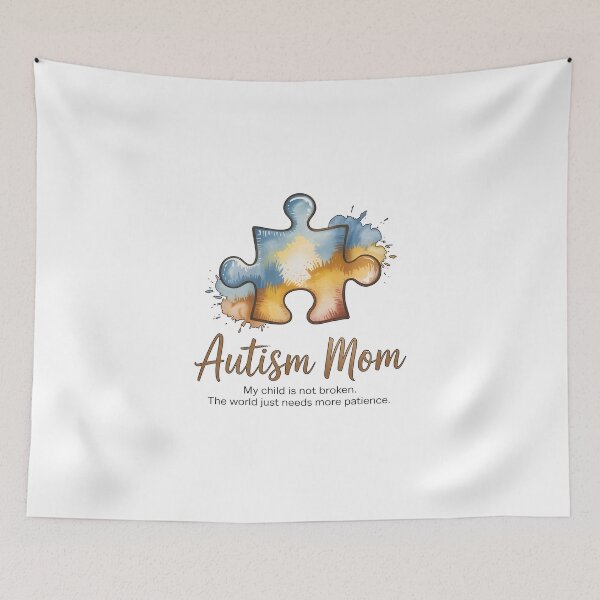 Item preview, Autism Mom Watercolor Puzzle Piece Patience Quote designed and sold by Enea Kelo.