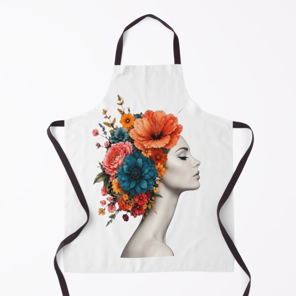 Item preview, Floral Woman Profile Black and White Colorful Flower Crown Wall Art designed and sold by Leogasup.