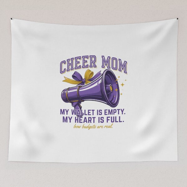 Item preview, Cheer Mom Megaphone Empty Wallet Full Heart Quote designed and sold by Enea Kelo.