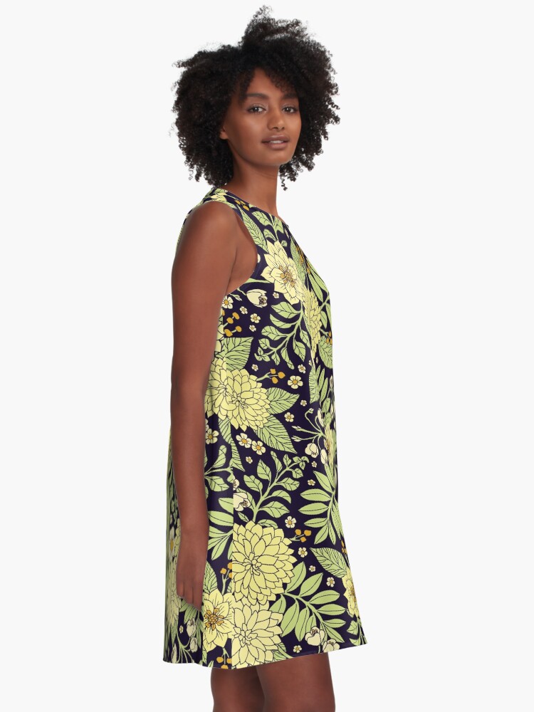 Navy blue and yellow hotsell floral dress