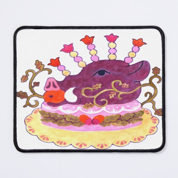 Item preview, Whimsical Boar Head Festive Cake Illustration designed and sold by fnsdjfnsidjdns.