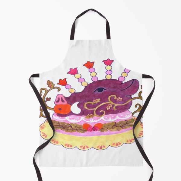 Item preview, Whimsical Boar Head Festive Cake Illustration designed and sold by fnsdjfnsidjdns.