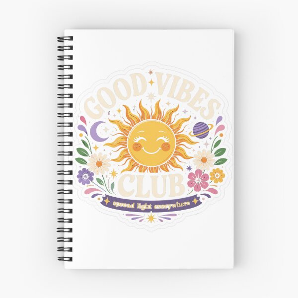 Item preview, Good Vibes Club Happy Sun Sticker designed and sold by ModernMoodCo.