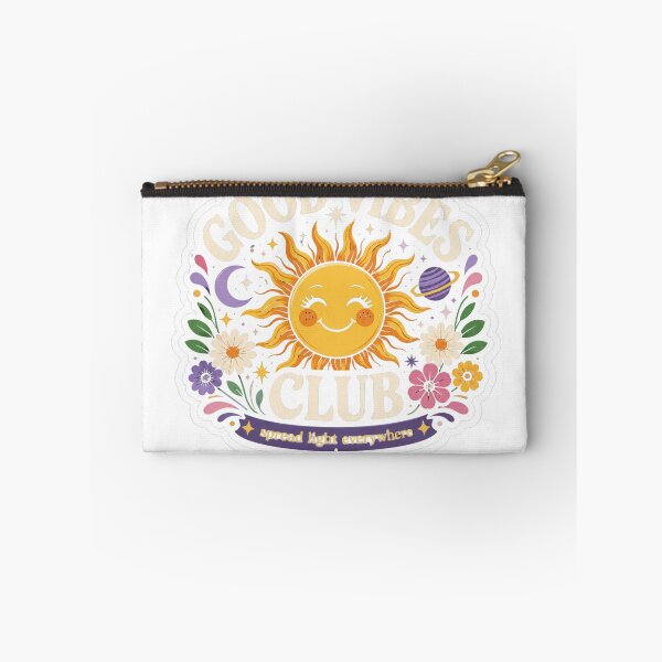 Item preview, Good Vibes Club Happy Sun Sticker designed and sold by ModernMoodCo.