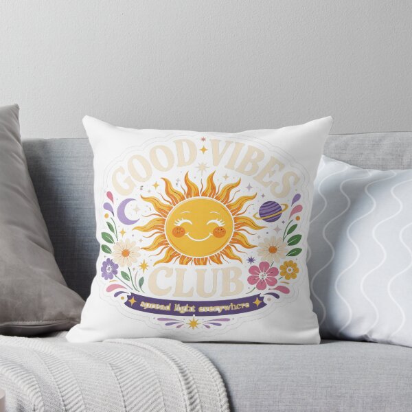 Item preview, Pegatina del Sol Feliz del Club de Buenas Vibras designed and sold by ModernMoodCo.