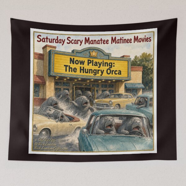 Item preview, Saturday Scary Manatee Matinee Movies – The Hungry Orca Escape designed and sold by Rick London Gifts.