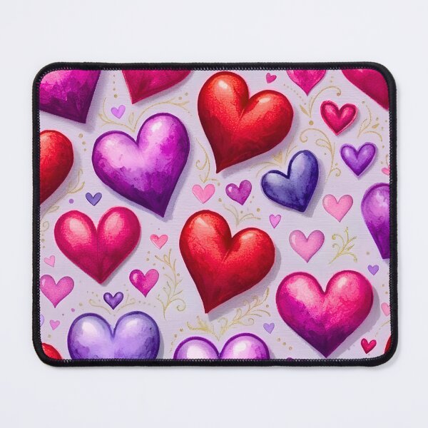 Item preview, Glowing Hearts Red Pink Purple with Gold Branches Romantic Valentine Pattern designed and sold by Good Vibes .