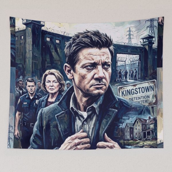 Item preview, Mayor of Kingstown Retro Crime Thriller Tribute Art TV Series Poster designed and sold by Art's Diner.