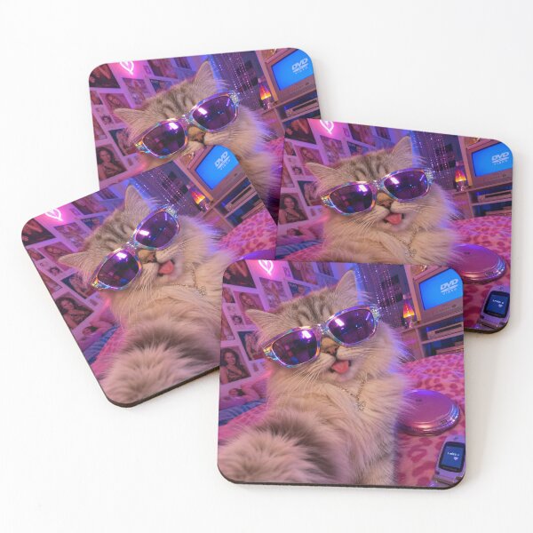 Item preview, Y2K Cool Cat in Neon Bedroom designed and sold by Jandedan.