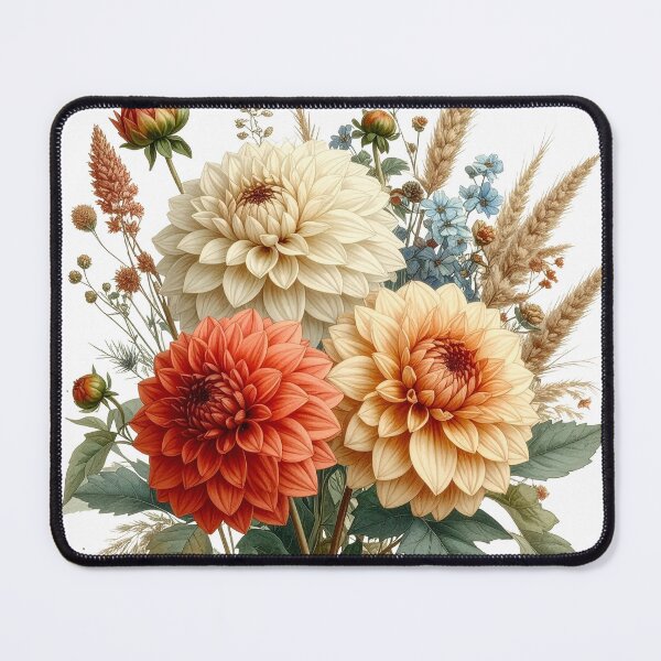 Item preview, Boho Watercolor Dahlia Bouquet designed and sold by Rutvain.