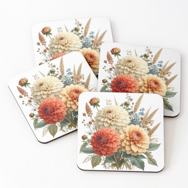 Item preview, Boho Watercolor Dahlia Bouquet designed and sold by Rutvain.