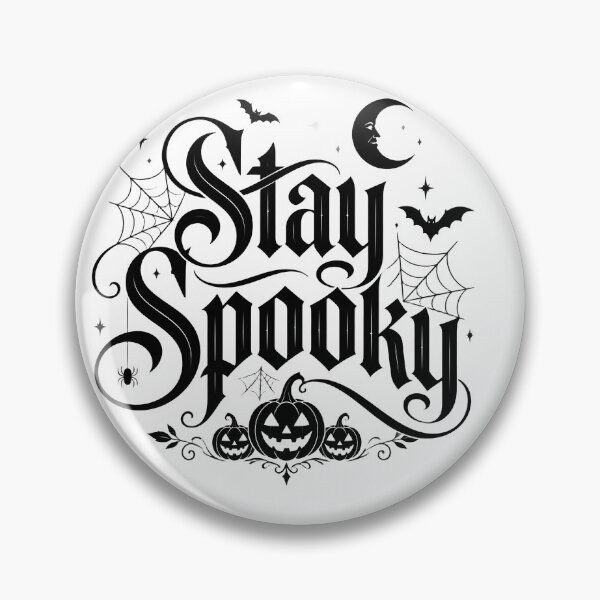 Item preview, Stay Spooky Gothic Halloween Typography Design | Black Pumpkin & Spider Web Aesthetic designed and sold by ColorClouds.