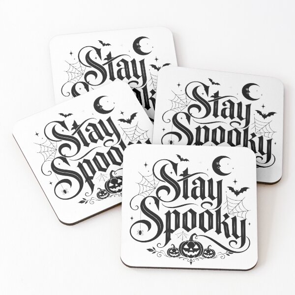 Item preview, Stay Spooky Gothic Halloween Typography Design | Black Pumpkin & Spider Web Aesthetic designed and sold by ColorClouds.