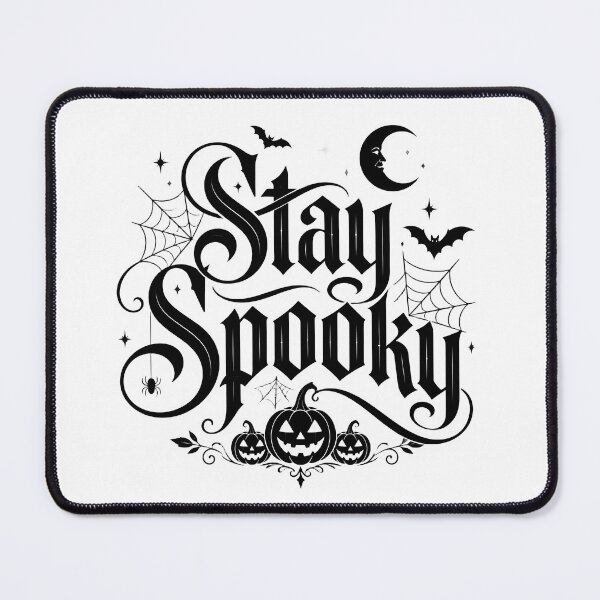 Item preview, Stay Spooky Gothic Halloween Typography Design | Black Pumpkin & Spider Web Aesthetic designed and sold by ColorClouds.