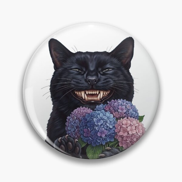Item preview, Creepy Cute Black Cat with Flowers – Dark Humor Gothic Cat Lover Design designed and sold by BlackCat Vibe.