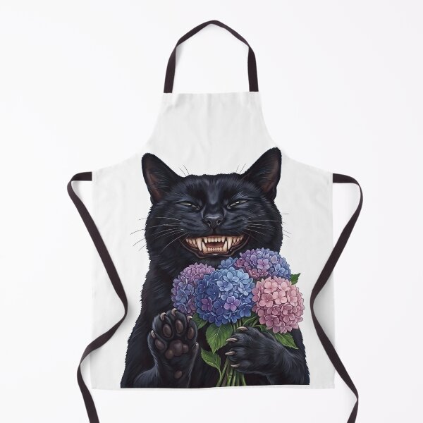 Item preview, Creepy Cute Black Cat with Flowers – Dark Humor Gothic Cat Lover Design designed and sold by BlackCat Vibe.