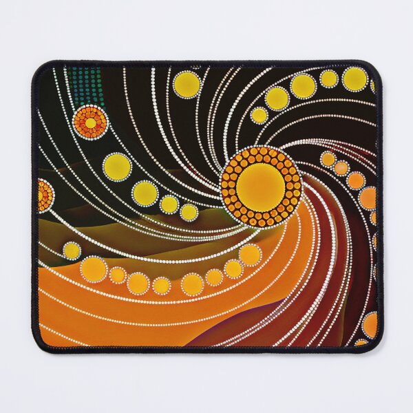 Item preview, Aboriginal Dot Painting Bedding Set Meeting Place Red Dark Brown designed and sold by AboriginalartVI.