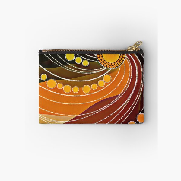 Item preview, Aboriginal Dot Painting Bedding Set Meeting Place Red Dark Brown designed and sold by AboriginalartVI.